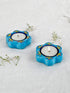 Blue Pottery T-Light Holder Set Of 2 Pcs.